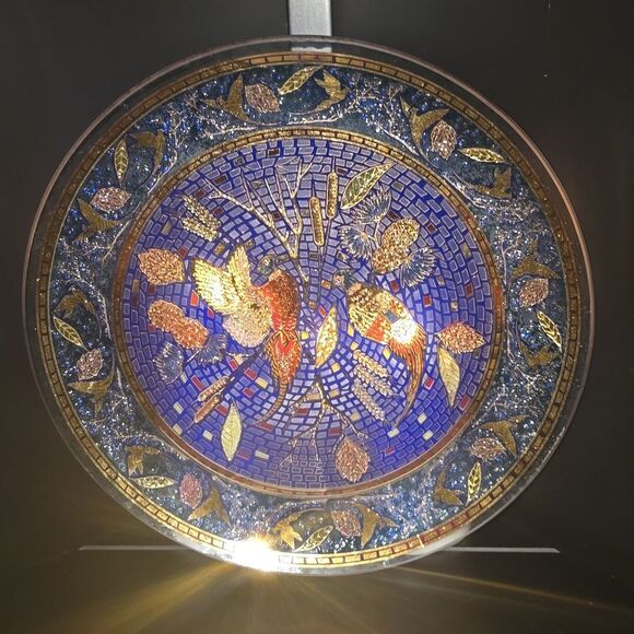 Vintage Houze Art Glass Decorative Mosaic Plate.Excellent Cond! - Picture 9 of 10